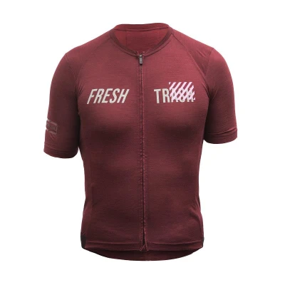 Fresh Trash MEN'S LITE MERINO EVO JERSEY MERLOT RED pánský cyklodres Fresh Trash MEN'S LITE MERINO EVO JERSEY MERLOT RED pánský cyklodres