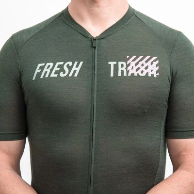 Fresh Trash FT MEN[39]S LITE MERINO EVO JERSEY OLIVE GREEN pánský cyklodres