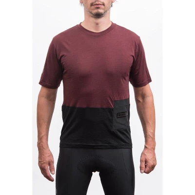 Fresh Trash Men[39]s Lite Merino Pocket Jersey Merlot Red/black pánský cyklodres