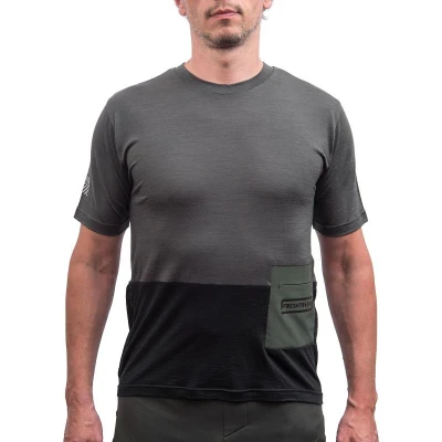 Fresh Trash Men[39]s Lite Merino Pocket Jersey Olive Green/black pánský cyklodres