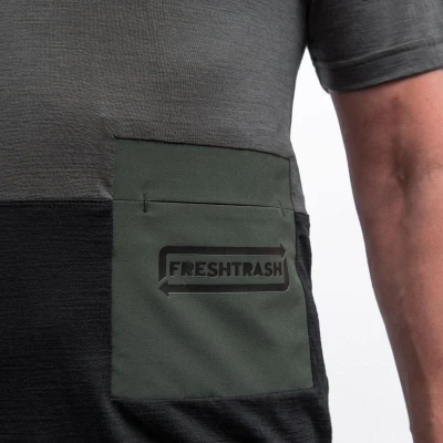 Fresh Trash Men[39]s Lite Merino Pocket Jersey Olive Green/black pánský cyklodres