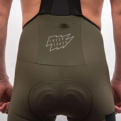 Fresh Trash Men[39]s Signature Bib Shorts Evo Olive Green pánské cyklošortky