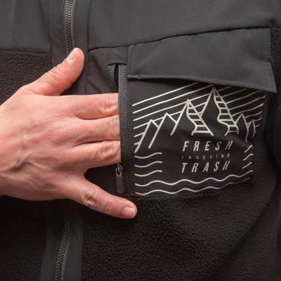 Fresh Trash FT UNISEX FLEECE VEST BLACK pánská vesta