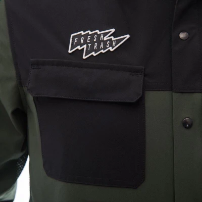 Fresh Trash FT UNISEX RIDER LONG SLEEVE SHIRT OLIVE GREEN/BLACK pánská košile