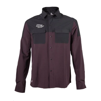 Fresh Trash FT UNISEX RIDER LONG SLEEVE SHIRT WINE RED/BLACK pánská košile