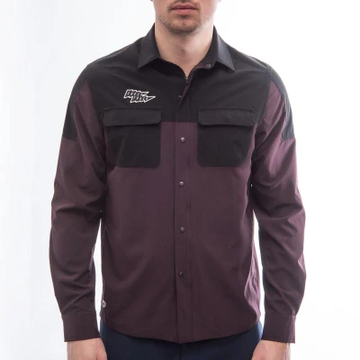 Fresh Trash FT UNISEX RIDER LONG SLEEVE SHIRT WINE RED/BLACK pánská košile