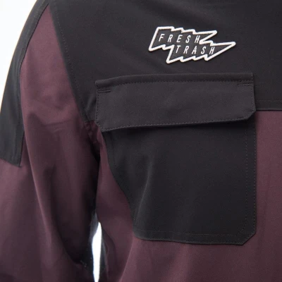 Fresh Trash FT UNISEX RIDER LONG SLEEVE SHIRT WINE RED/BLACK pánská košile