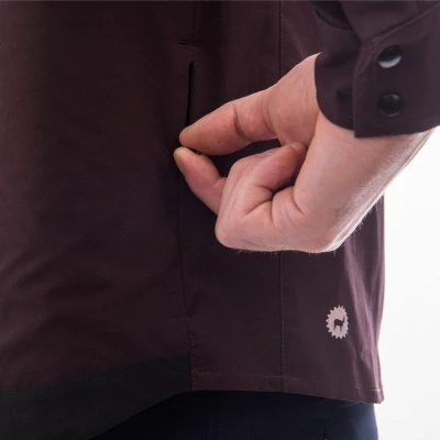 Fresh Trash FT UNISEX RIDER LONG SLEEVE SHIRT WINE RED/BLACK pánská košile