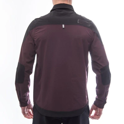 Fresh Trash FT UNISEX RIDER LONG SLEEVE SHIRT WINE RED/BLACK pánská košile