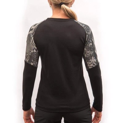 Fresh Trash FT WOMEN[39]S ESCAPE MERINO LONG SLEEVE TEE BLACK/ZEBRA dámské tričko