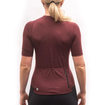 Fresh Trash Women[39]s Lite Merino Jersey Merlot Red dámský cyklodres