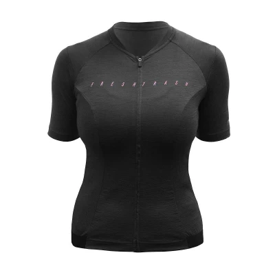 Fresh Trash WOMEN'S LITE MERINO JERSEY TRUE BLACK dámský cyklodres Fresh Trash WOMEN'S LITE MERINO JERSEY TRUE BLACK dámský cyklodres