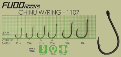 Fudo Hooks Chinu Ring vel. 1 (bal. 8 ks) rybářský háček