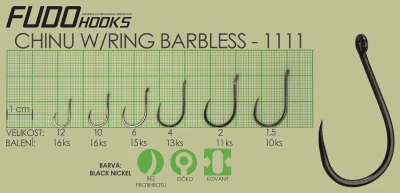 Fudo Hooks ChinuRing Brl v.1,5 (bal. 10 ks) rybářský háček