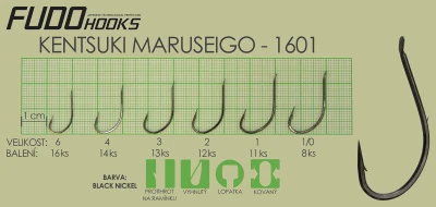 Fudo Hooks Maruseigo černý vel. 6 (bal. 16 ks) rybářský háček