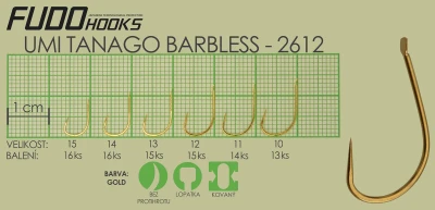 Fudo Hooks Tanago Brl zlaté vel. 15 (bal. 16 ks) rybářský háček