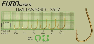 Fudo Hooks Tanago vel. 10 (bal. 16 ks) rybářský háček