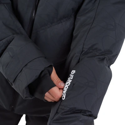 Fundango Elyra Fur Padded Jacket-905- black embossed dámská lyžařská bunda
