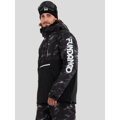 Fundango Tilbury Logo Anorak-893-black camouflage pánský lyžařský anorak
