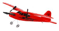 FX PIPER J-3 CUB RC letadlo 2 kanály 2,4 GHz červená