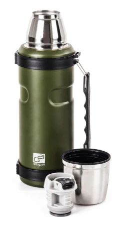 G21 Termoska na pití, 1000 ml, khaki zelená s rukojetí