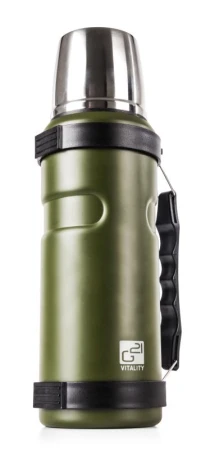 G21 Termoska na pití, 1000 ml, khaki zelená s rukojetí