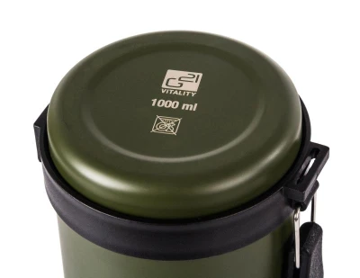 G21 Termoska na pití, 1000 ml, khaki zelená s rukojetí