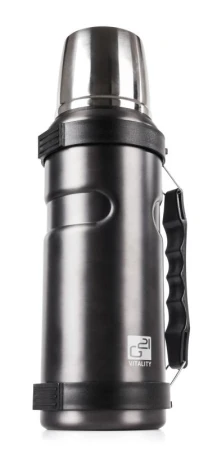 G21 Termoska na pití, 1000 ml, ocelově šedá s rukojetí
