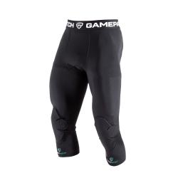GAMEPATCH 3/4 TIGHTS WITH KNEE PADDING black kompresní kalhoty s chrániči kolen