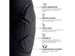 GAMEPATCH 3/4 TIGHTS WITH KNEE PADDING black kompresní kalhoty s chrániči kolen
