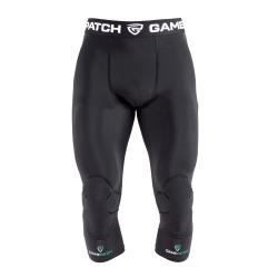 GAMEPATCH 3/4 TIGHTS WITH KNEE PADDING black kompresní kalhoty s chrániči kolen