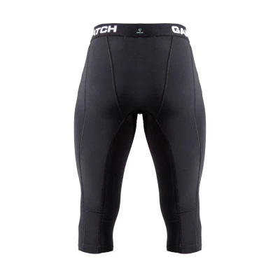 GAMEPATCH 3/4 TIGHTS WITH KNEE PADDING black kompresní kalhoty s chrániči kolen
