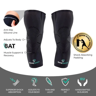 GAMEPATCH 3/4 TIGHTS WITH KNEE PADDING black kompresní kalhoty s chrániči kolen