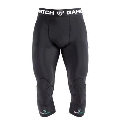 GAMEPATCH 3/4 TIGHTS WITH KNEE PADDING black kompresní kalhoty s chrániči kolen POUZE 150 cm - Černá (VÝPRODEJ)