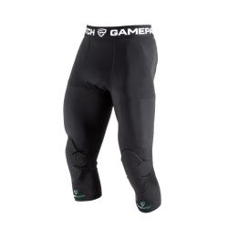 GAMEPATCH 3/4 TIGHTS WITH KNEE PADDING black kompresní kalhoty s chrániči kolen POUZE XXL - Černá (VÝPRODEJ)
