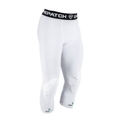 GAMEPATCH 3/4 TIGHTS WITH KNEE PADDING white kompresní kalhoty s chrániči kolen