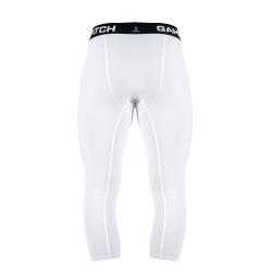 GAMEPATCH 3/4 TIGHTS WITH KNEE PADDING white kompresní kalhoty s chrániči kolen