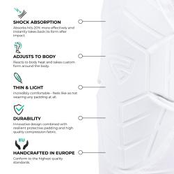 GAMEPATCH 3/4 TIGHTS WITH KNEE PADDING white kompresní kalhoty s chrániči kolen