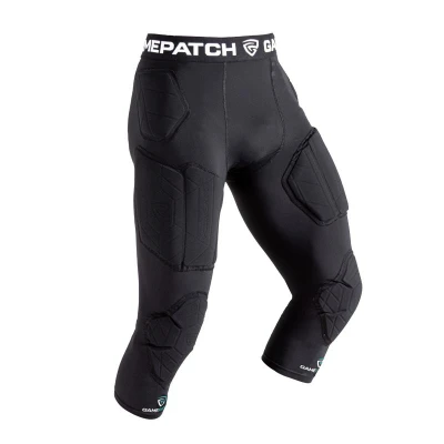 GAMEPATCH PADDED 3/4 TIGHTS WITH FULL PROTECTION BLACK