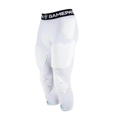 GAMEPATCH PADDED 3/4 TIGHTS WITH FULL PROTECTION WHITE