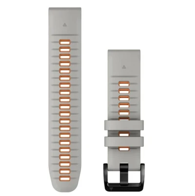 Garmin Řemínek pro fenix5/6/7/8 QuickFit 22 silikonový, Fog Gray / Ember Orange Garmin Řemínek pro fenix5/6/7/8 QuickFit 22 silikonový, Fog Gray / Ember Orange