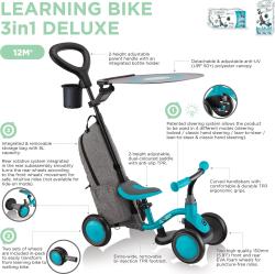 Globber Scoote Deluxe - Learning Bike 3in1 Deluxe - Ash Blue odrážedlo 3v1