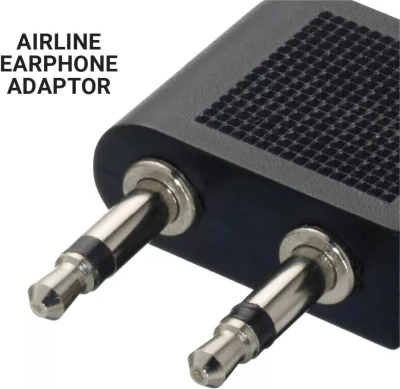 Go Travel Airline Headphone černý adaptér na sluchátka