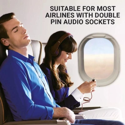Go Travel Airline Headphone černý adaptér na sluchátka