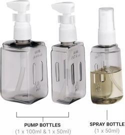 Go Travel sada lahviček Compact 3-in1- Bottle Set