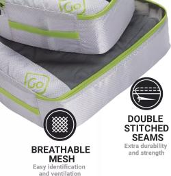 Go Travel sada obalů Deeper Packing Cubes grass green