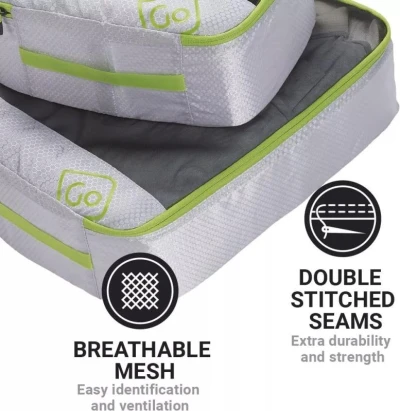 Go Travel sada obalů Deeper Packing Cubes grass green