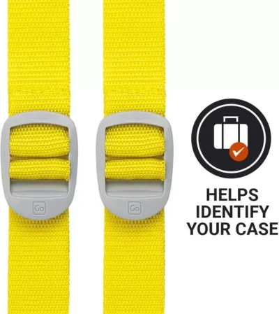 Go Travel Twin Straps žluté popruhy na zavazadla, sada 2 ks