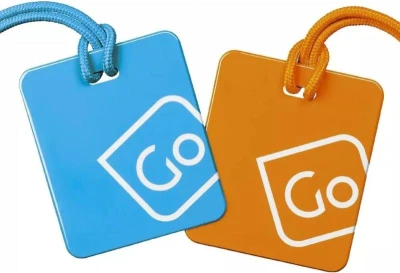 Go Travel Twin Pack Tags modré/oranžové visačky na zavazadla