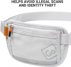 Go Travel skrytá ledvinka RFID Waist Wallet silver